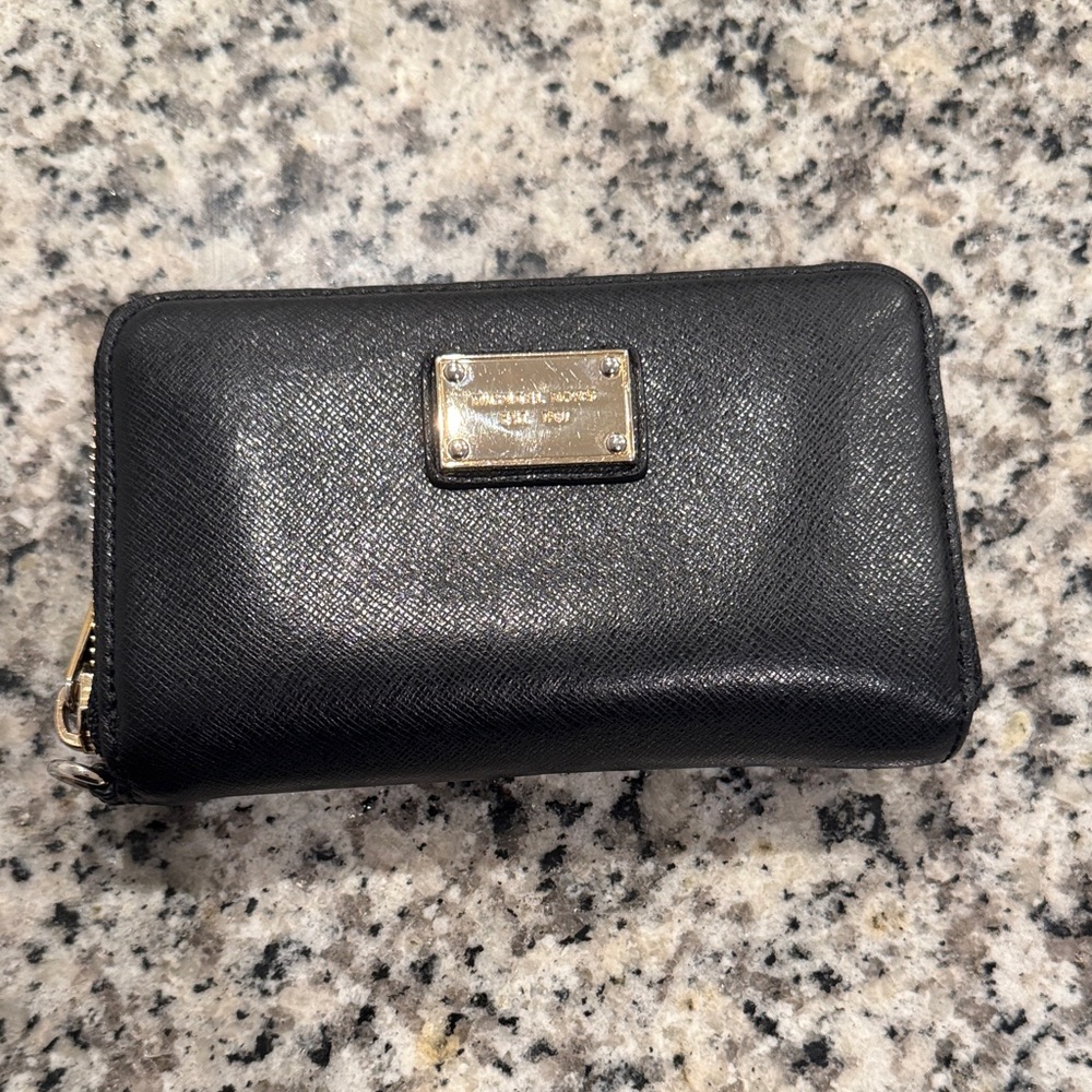 Michael Kors Black Wallet with Gold Accents